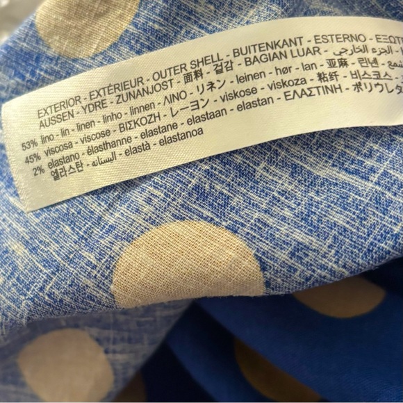 Zara Blue and Gold Polka Dot Midi Dress - Picture 9 of 11